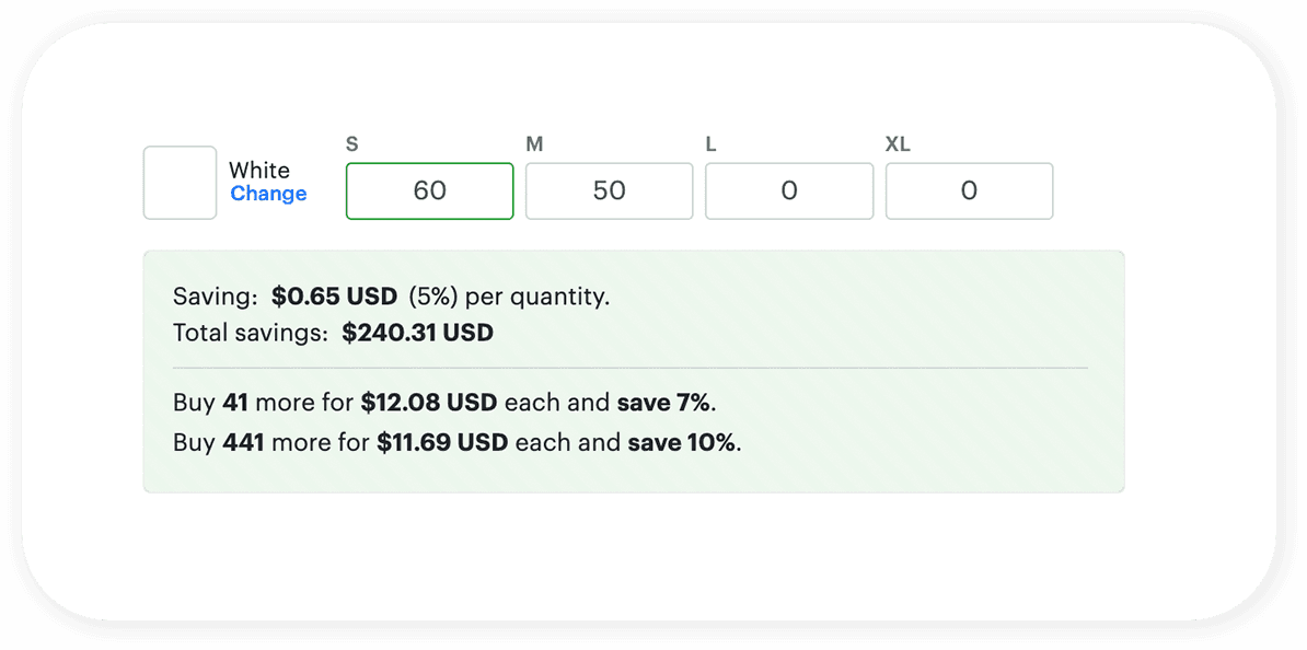 Product quantity options Product quantity options